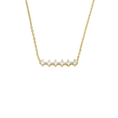 Fossil Outlet Women's Hazel Classic Glitz Gold-Tone Brass Station Necklace - Gold
