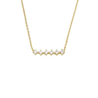 Hazel Classic Glitz Gold-Tone Brass Station Necklace  JOA00811710