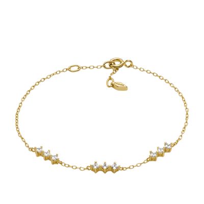 Hazel Classic Glitz Gold-Tone Brass Station Bracelet  JOA00812710