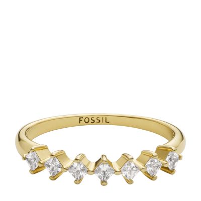 Hazel Classic Glitz Gold-Tone Brass Band Ring