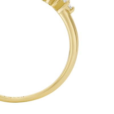 Hazel Classic Glitz Gold-Tone Brass Band Ring