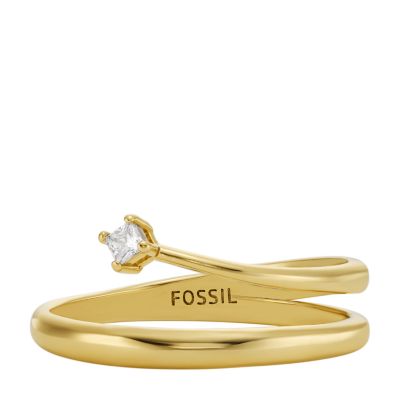 Hazel Classic Glitz Gold-Tone Brass Band Ring
