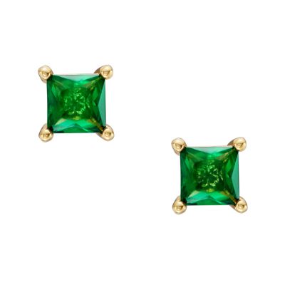 Hazel Classic Glitz Gold-Tone Brass Stud Earrings