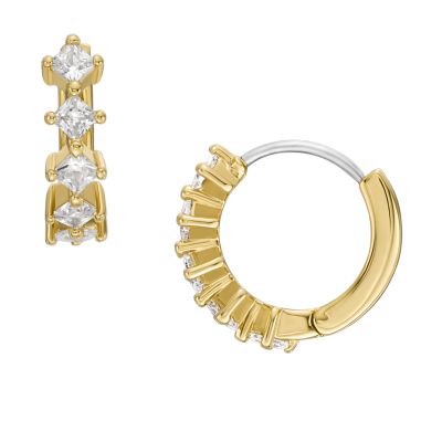 Hazel Classic Glitz Gold-Tone Brass Stud Earrings