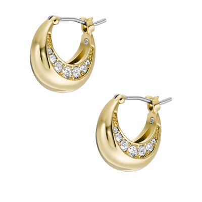 Ear Party Gold-Tone Brass Hoop Earrings