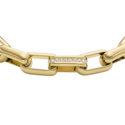 Archival Glitz Gold-Tone Brass Chain Bracelet