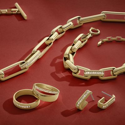 Archival Glitz Gold-Tone Brass Chain Bracelet