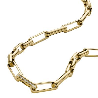 JOA00827710 Necklace Gold-Tone Station Chain Glitz Brass - Watch - Archival