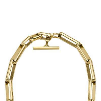 Archival Glitz Gold-Tone Brass Chain Necklace