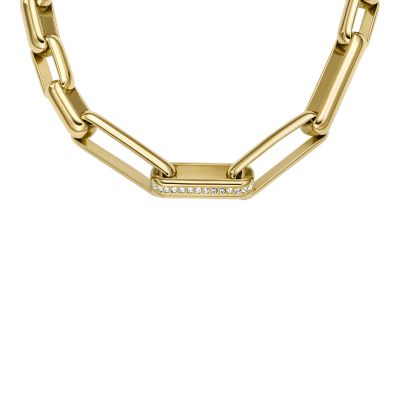 Archival Glitz Gold-Tone Brass Chain Necklace - JOA00827710 - Fossil