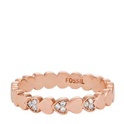 Hazel Heartbeat Rose Gold-Tone Brass Ring