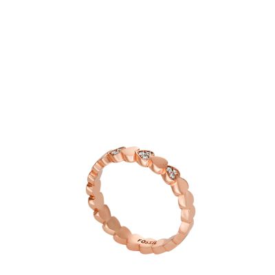 Hazel Heartbeat Rose Gold-Tone Brass Ring