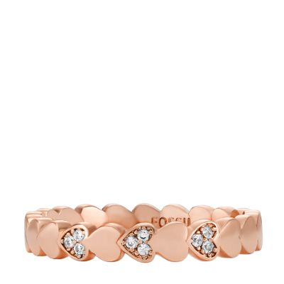 Hazel Heartbeat Rose Gold-Tone Brass Ring  JOA00837791