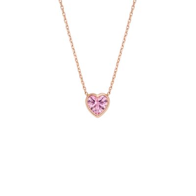 Collier à Pendentif Hazel Valentine Heart En Cristal Rose