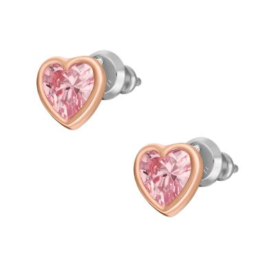 Pink crystal stud earrings sale