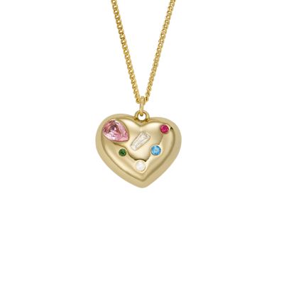 Heart And Soul Multicolor Crystals Heart Pendant Necklace  JOA00842710