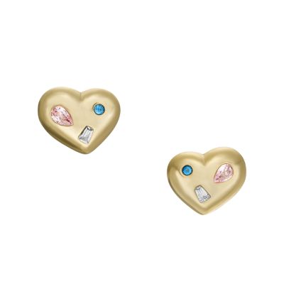 Boucles D’oreilles à Dormeuse Cœur Heart And Soul En Cristal Multicolore