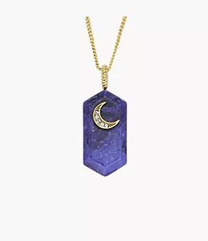 Magical Moments Blue Lapis Resin Moon Pendant Necklace