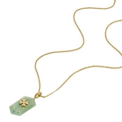 Magical Moments Sage Green Resin Clover Pendant Necklace 
