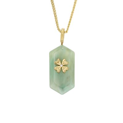 Magical Moments Sage Green Resin Clover Pendant Necklace