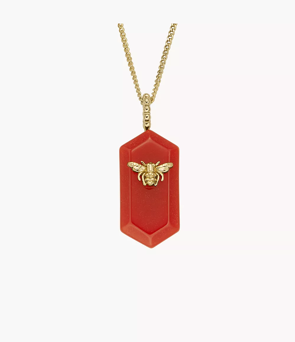 Magical Moments Red Carnelian Resin Bee Pendant Necklace  JOA00847710
