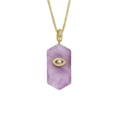 Magical Moments Purple Amethyst Resin Evil Eye Pendant Necklace