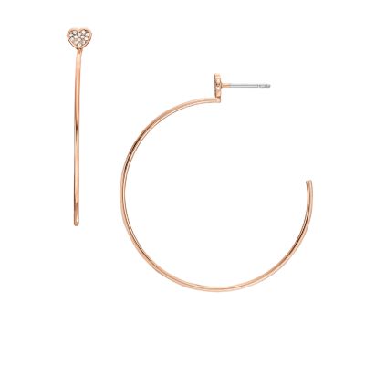 Ear Party Rose Gold-Tone Brass Hoop Earrings