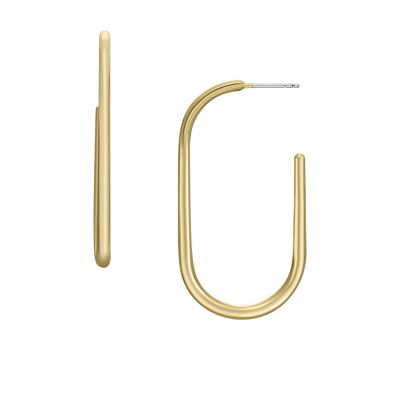 Fossil Outlet Women's Ear Party Gold-Tone Brass Hoop Earrings - Gold