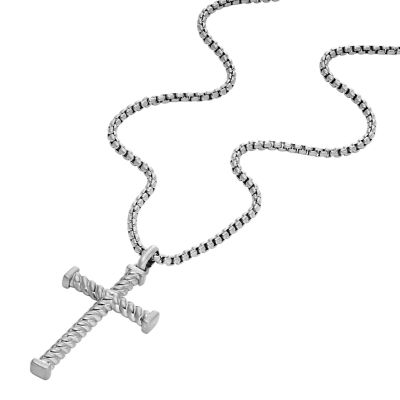 Cross Motif Stainless Steel Pendant Necklace