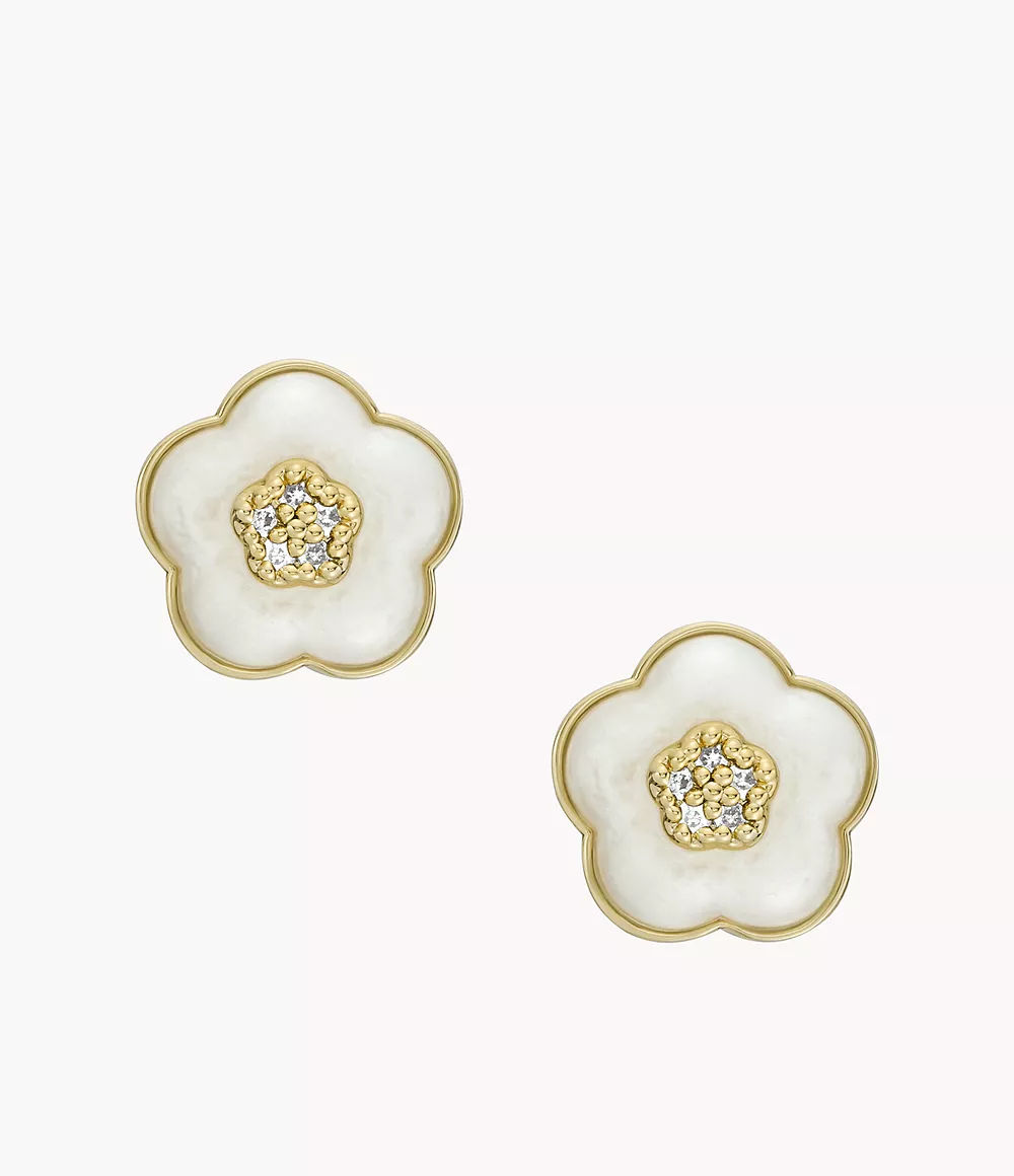 Image of Mothers Day Pearl White Resin Stud Earrings