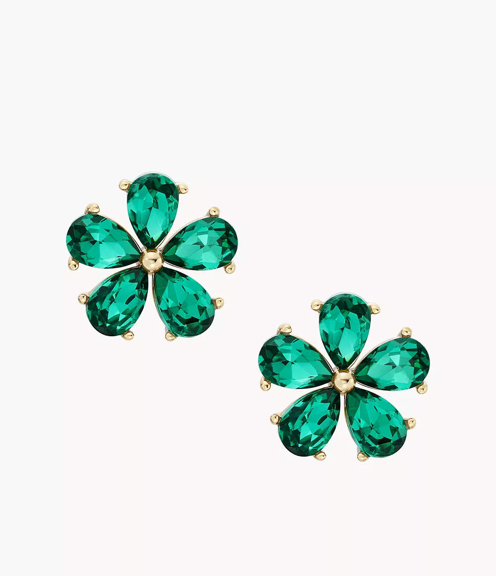 Garden Party Emerald Green Crystals Stud Earrings  JOA00884710

