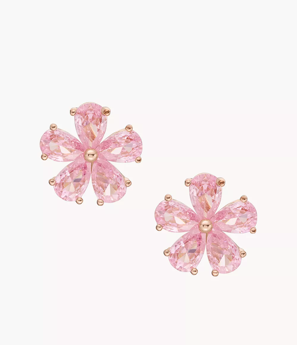 Image of Garden Party Pink Crystals Stud Earrings
