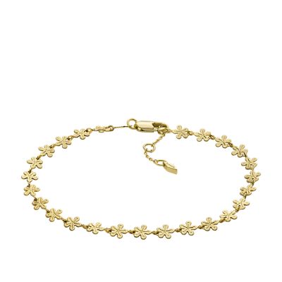 Garden Party Gold-Tone Brass Station Anklet