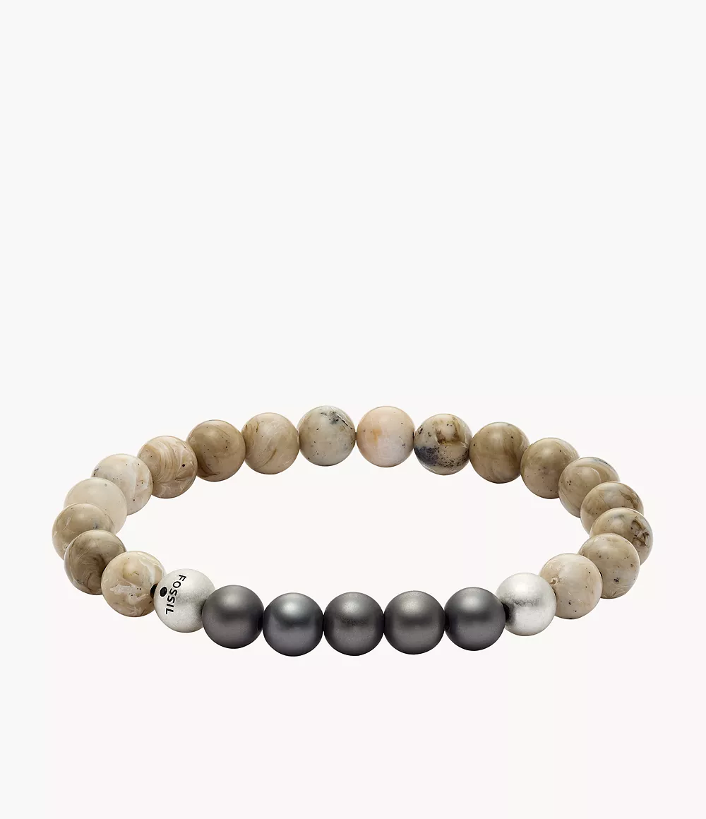fossil outlet bracelet de perles summer fashion en acrylique sable - argenté