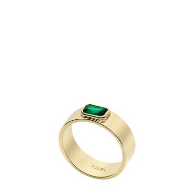 Evergreen Gems Emerald Green Crystal Band Ring