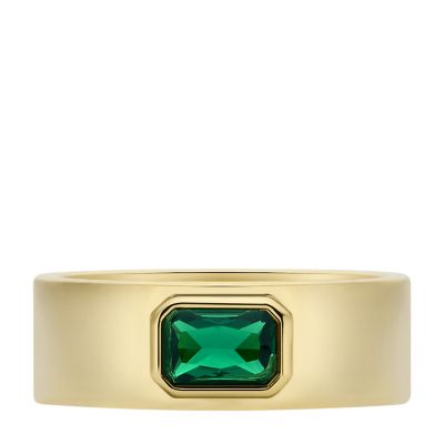 Evergreen Gems Emerald Green Crystal Band Ring