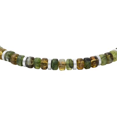 Autumn Beads Emerald and Olive Green Acrylic Beaded Bracelet