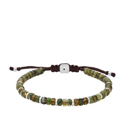 Autumn Beads Emerald and Olive Green Acrylic Beaded Bracelet