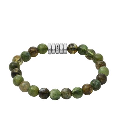 Autumn Beads Emerald and Olive Green Acrylic Beaded Bracelet