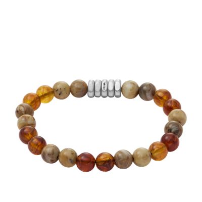 Autumn Beads Brown Acrylic Beaded Bracelet