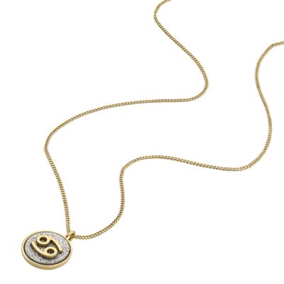 Zodiac Cancer Silver Paper Glitz Pendant Necklace