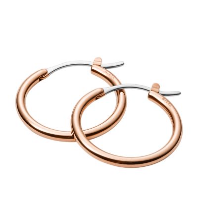 Créoles únicas de acero inoxidable oro rosa E5117-30