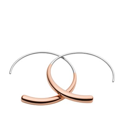 Rose Gold-Tone Stainless Steel Hoop Earrings