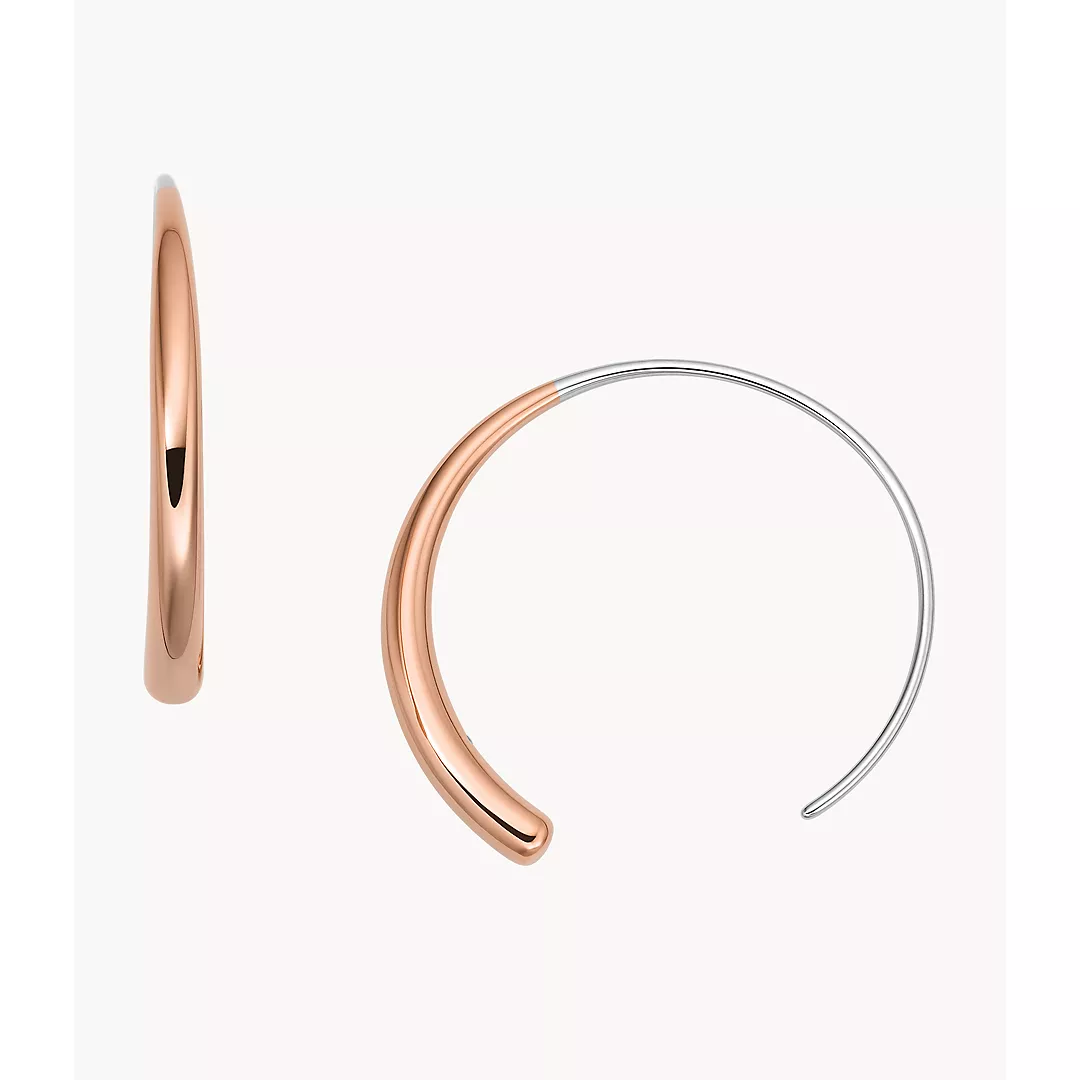 Fossil Women's Rose Gold-Tone Stainless Steel Earrings - Rose Gold