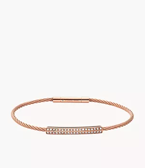 Bar Rose-Gold-Tone Steel Bracelet