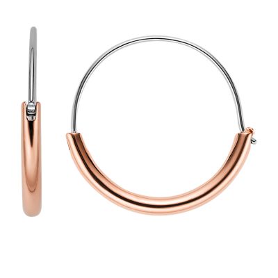 Rose-Gold-Tone Steel Hoops