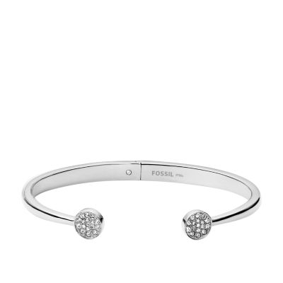 Pavé Disc Stainless Steel Open Cuff