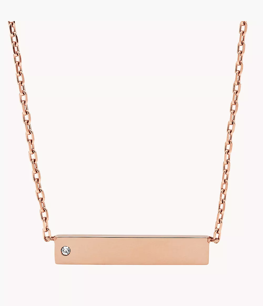 Bar Rose Gold-Tone Stainless Steel Necklace jewelry JOF00435791
