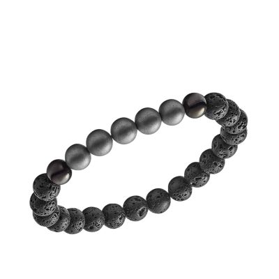 Rudy's Lava Rock Men's Beaded Bracelet