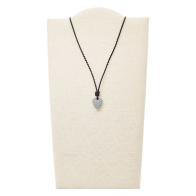 Guitar Pick Black Leather Necklace